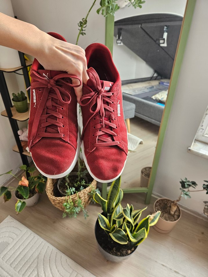 erkek Kırmızı Puma Spor Ayakkabı smash 3.0 bucks modeli - Görsel 3