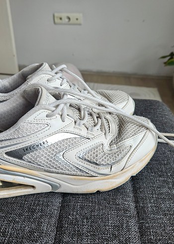 Sketchers,Beyaz Bağcıklı Kadın Spor Ayakkabı - Görsel 6