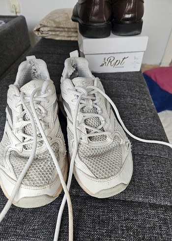 Sketchers,Beyaz Bağcıklı Kadın Spor Ayakkabı - Görsel 4