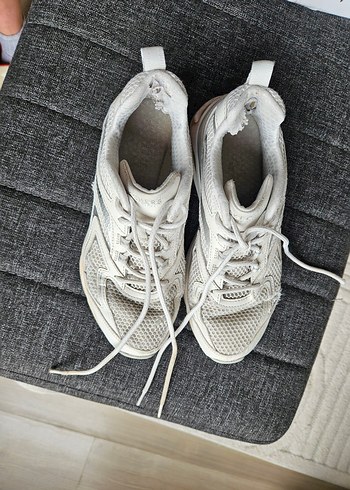 Sketchers,Beyaz Bağcıklı Kadın Spor Ayakkabı - Görsel 5