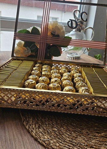 Altın Renkli Parlak isteme kutusu, aynali - Görsel 4