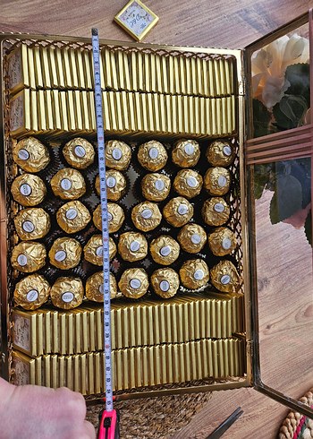 Altın Renkli Parlak isteme kutusu, aynali - Görsel 2