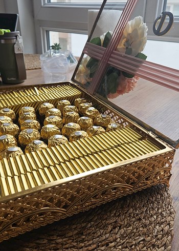 Altın Renkli Parlak isteme kutusu, aynali - Görsel 5