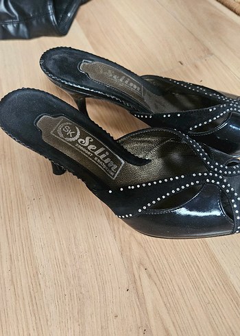 Siyah Stiletto Terlik - Görsel 3