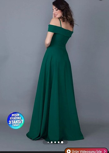 zümrüt yeşili abiye - Görsel 3