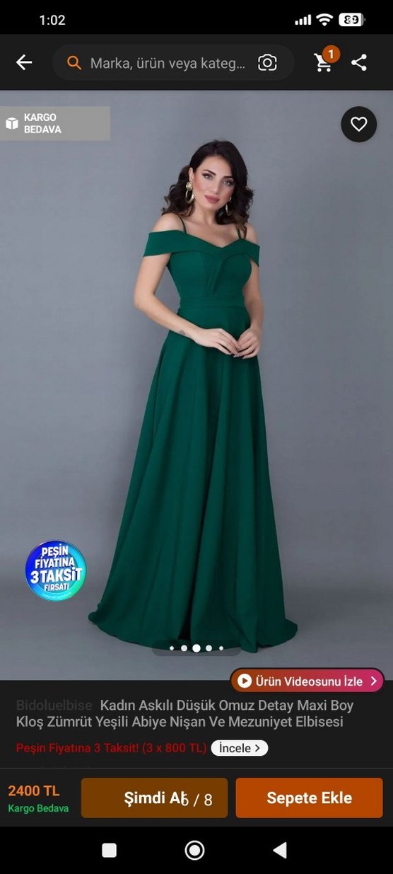 zümrüt yeşili abiye - Görsel 5