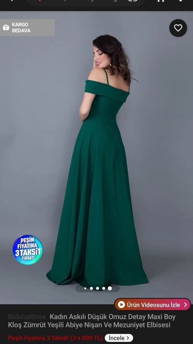 zümrüt yeşili abiye - Görsel 3