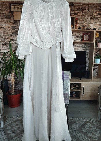 gümüş simli abiye - Görsel 9