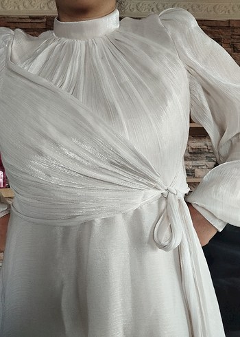 gümüş simli abiye - Görsel 3