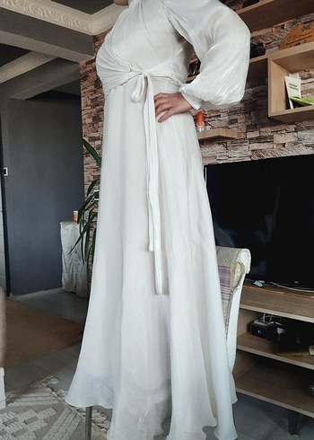 gümüş simli abiye - Görsel 5