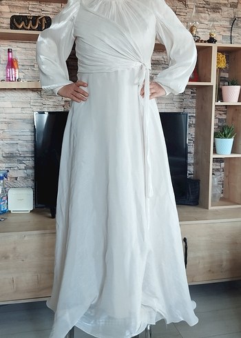 gümüş simli abiye - Görsel 2