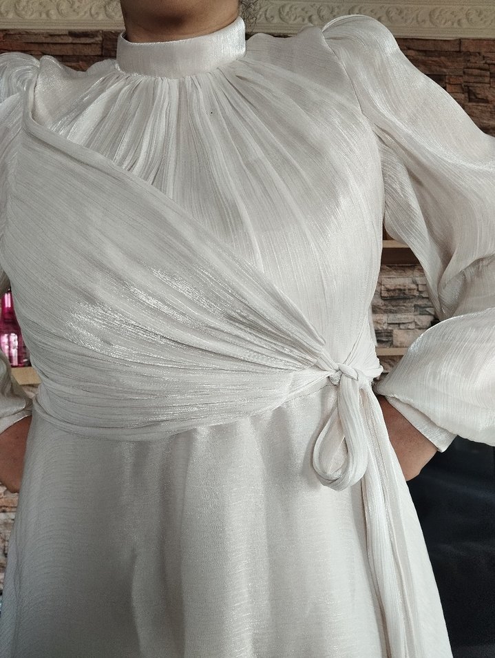 gümüş simli abiye - Görsel 3