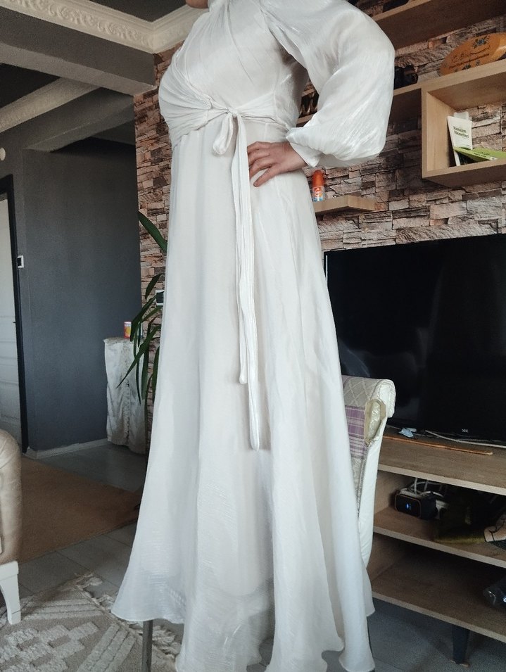 gümüş simli abiye - Görsel 5