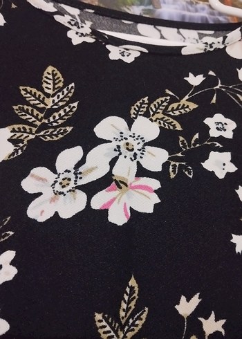 Siyah Çiçekli Uzun Bohem Elbise - Görsel 6