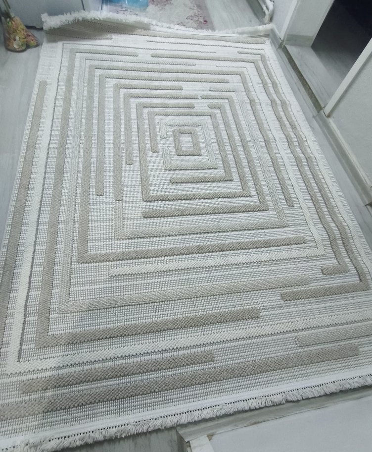 Bej Bohem Tarzı Dokuma Halı - Görsel 3