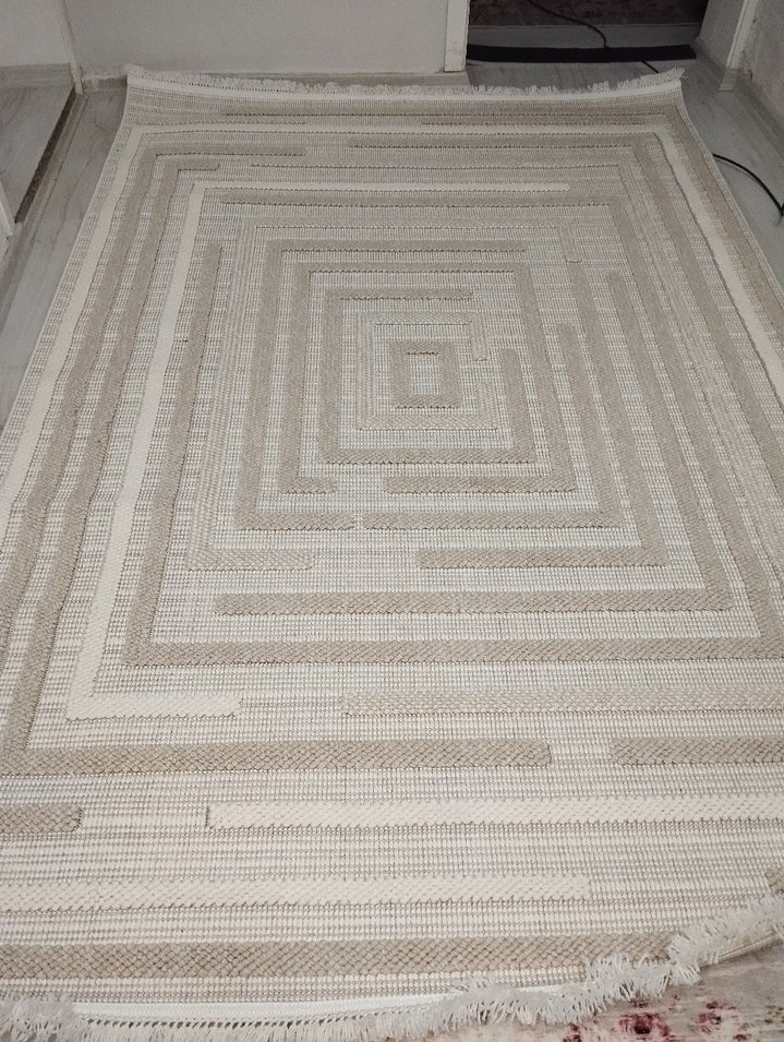 Bej Bohem Tarzı Dokuma Halı - Görsel 5