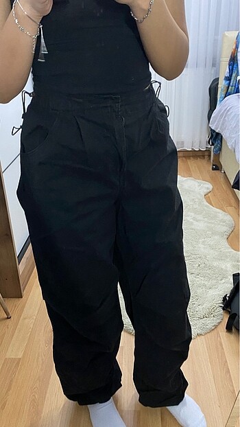 s Beden siyah Renk Bershka Paraşüt Pantolon