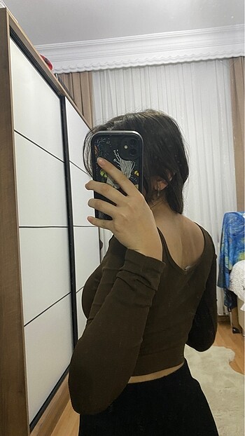 Trendyol & Milla Trendyol Uzun Kollu Kare Yaka Crop