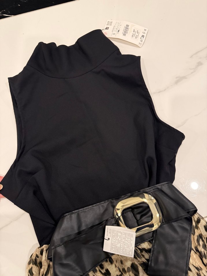 Leopar Desenli Kemerli Uzun Etek - Görsel 5