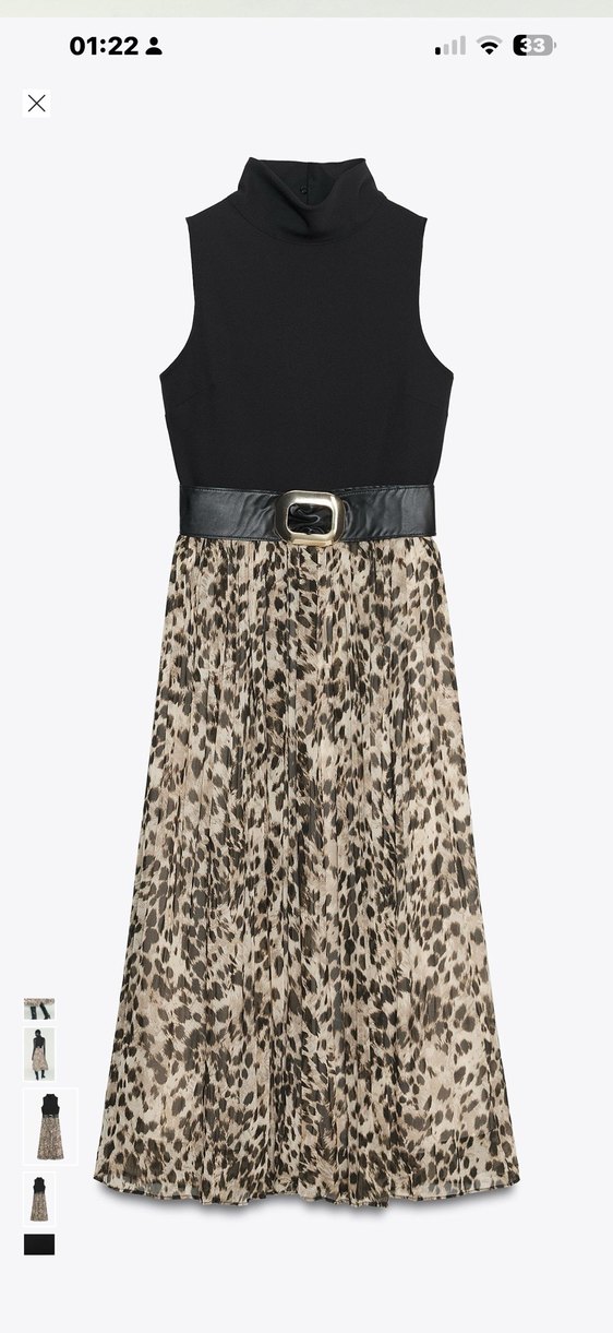 Leopar Desenli Kemerli Uzun Etek - Görsel 2