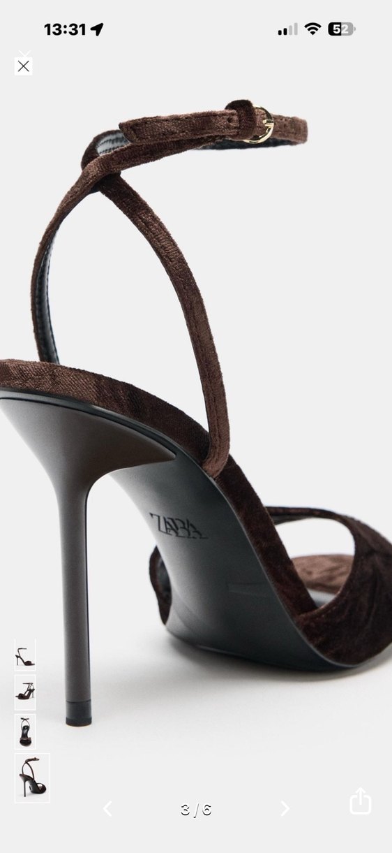 Kahverengi Süet Stiletto Kemerli Topuklu - Görsel 3