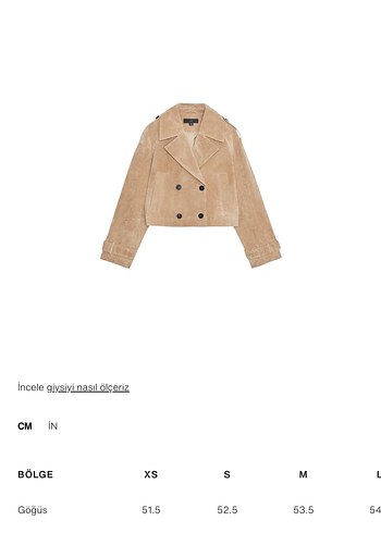 Düğmeli Bej Süet Kadın Ceket - Görsel 4