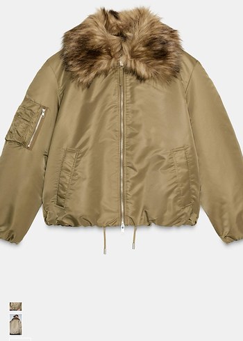 Kemerli, Uzun Kollu Bej Denim Ceket - Görsel 2