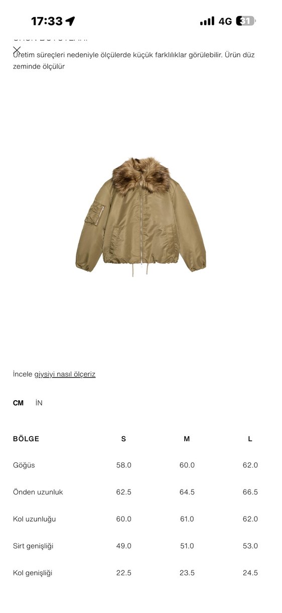 Kemerli, Uzun Kollu Bej Denim Ceket - Görsel 4