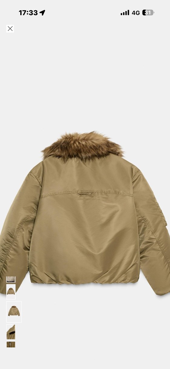 Kemerli, Uzun Kollu Bej Denim Ceket - Görsel 3