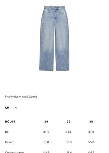 Kadın Mavi Bol Kesim Denim Pantolon - Görsel 5