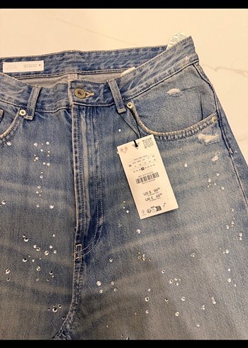 Kadın Mavi Bol Kesim Denim Pantolon - Görsel 6