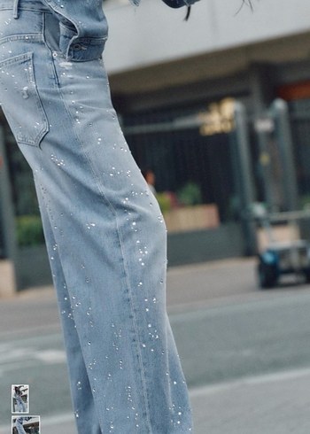 Kadın Mavi Bol Kesim Denim Pantolon - Görsel 2