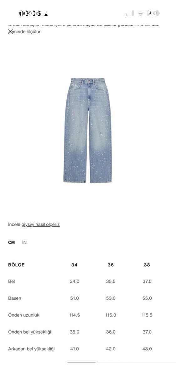 Kadın Mavi Bol Kesim Denim Pantolon - Görsel 5