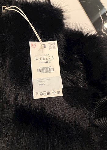 Siyah Peluş Kürk Detaylı Midi Mont - Görsel 6