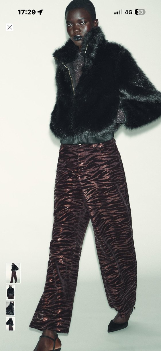 Siyah Peluş Kürk Detaylı Midi Mont - Görsel 3