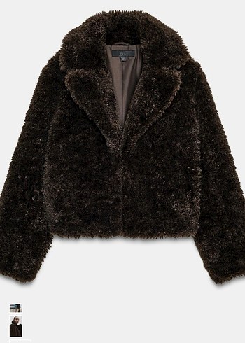 Kahverengi Kısa Kürk Detaylı Kadın Ceket - Görsel 2