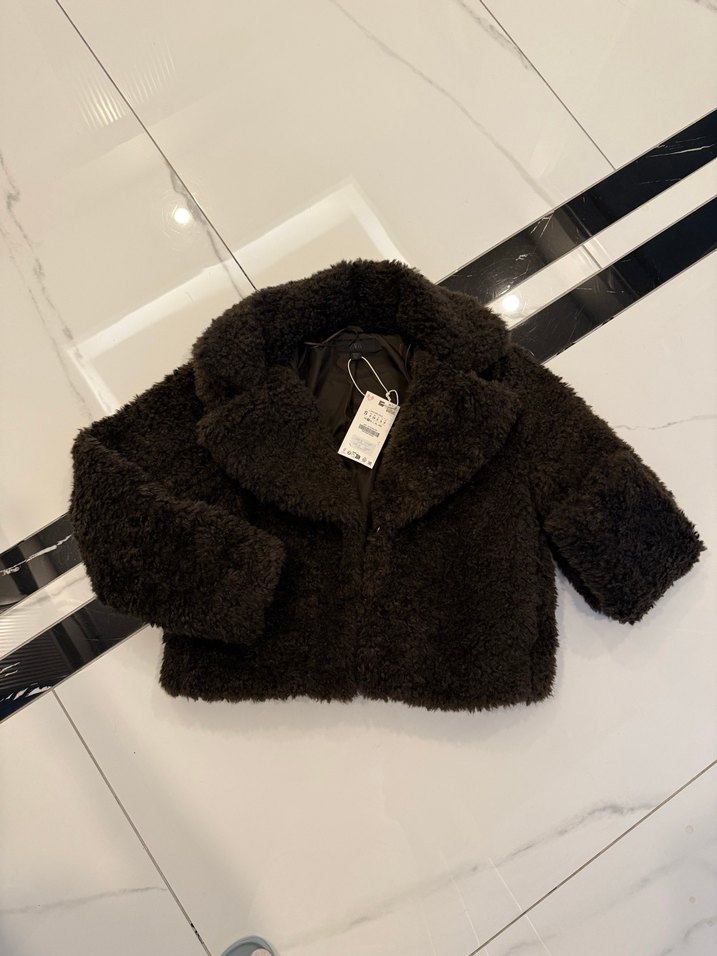 Kahverengi Kısa Kürk Detaylı Kadın Ceket - Görsel 4