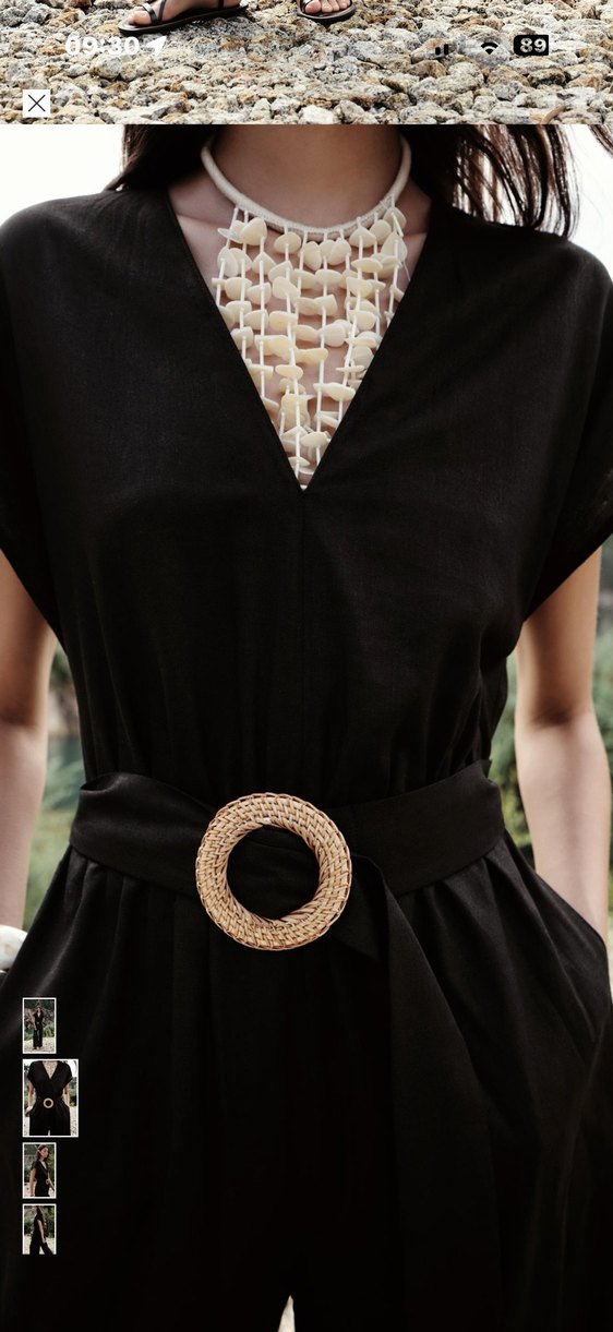 Siyah V Yakalı Kadın Bol Kesim Tulum - Görsel 2