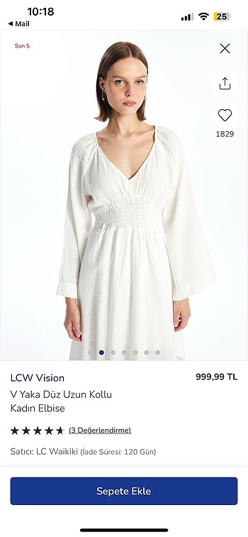 LC Waikiki Beyaz elbise