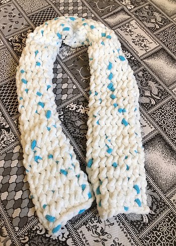 Beyaz Örgü Kadın Şal - Görsel 3