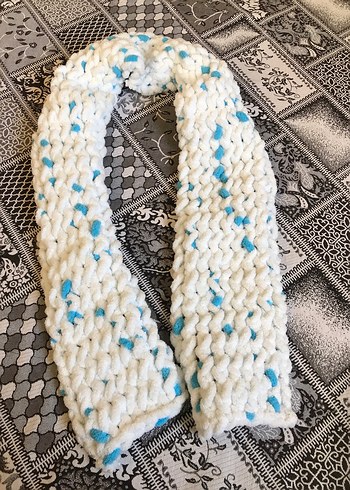Beyaz Örgü Kadın Şal - Görsel 2