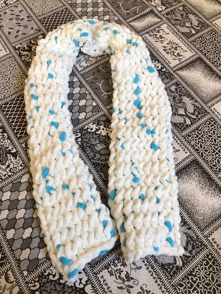 Beyaz Örgü Kadın Şal - Görsel 3