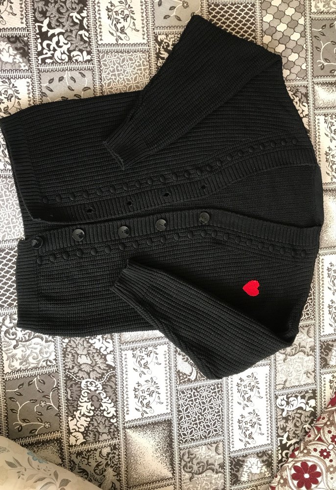 Düğmeli Siyah Örgü Kadın Hırka - Görsel 2