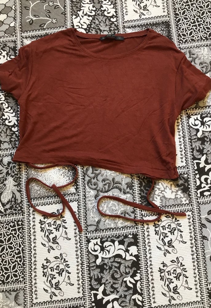 Kadın Kahverengi Bohem Crop Top - Görsel 3