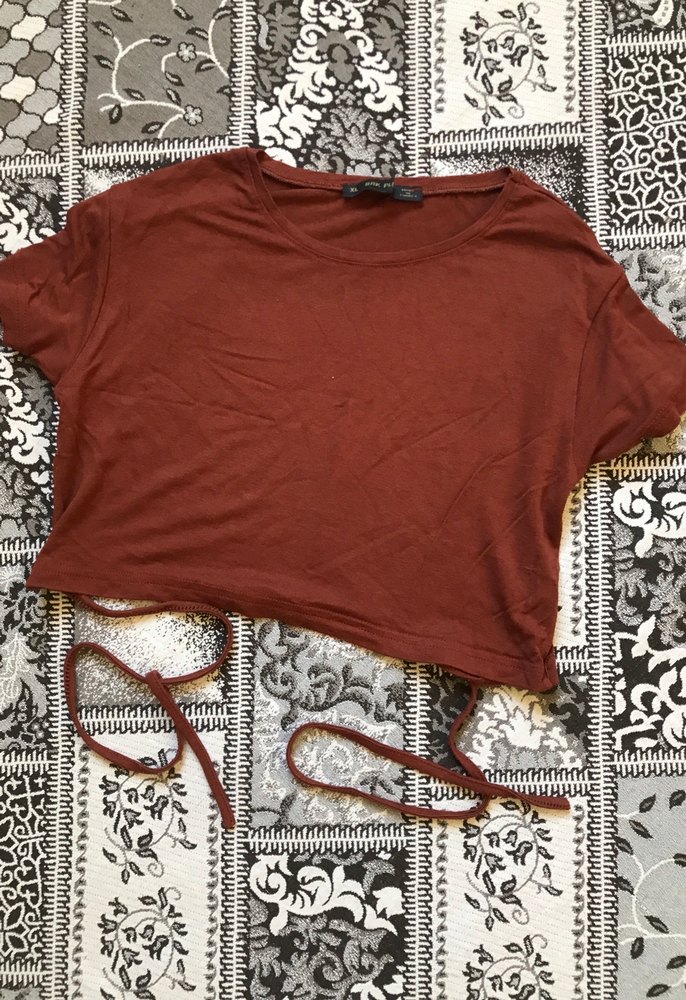 Kadın Kahverengi Bohem Crop Top - Görsel 2