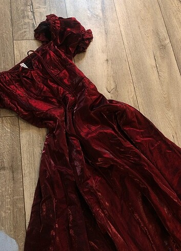 s Beden bordo Renk Fransız Vintage Bordo elbise