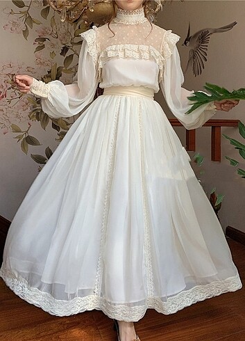 American Vintage Vintage Tarz Dantelli Abiye Elbise mezuniyet