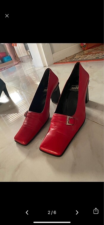 Elle Vintage Topuklu Küt Burun Ayakkabı