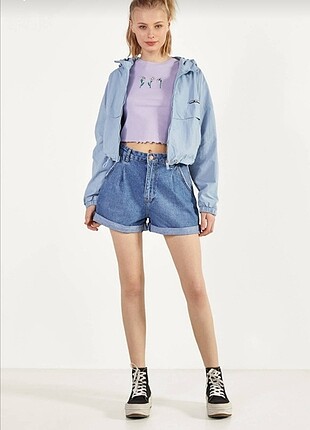 Bershka Bershka mavi paraşüt mont 