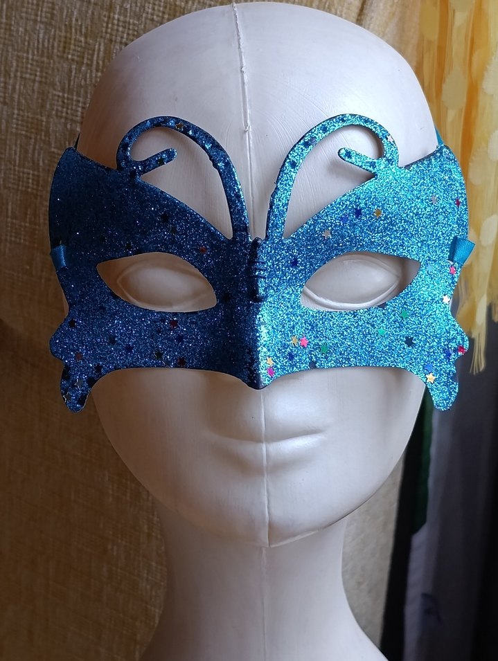 Parlak Mavi Kelebek Maskesi - Görsel 2